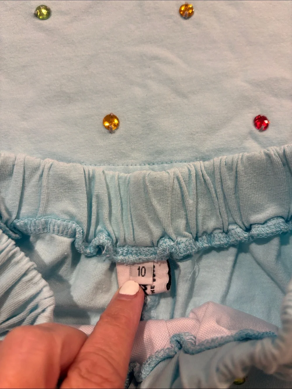 Lola + The Boys Light Blue Beaded Kids Matching Shorts Set